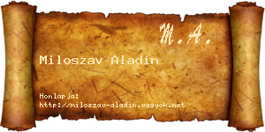 Miloszav Aladin névjegykártya